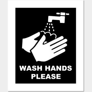 Wash Hands Please Saves Lives Hygiene Gift Posters and Art